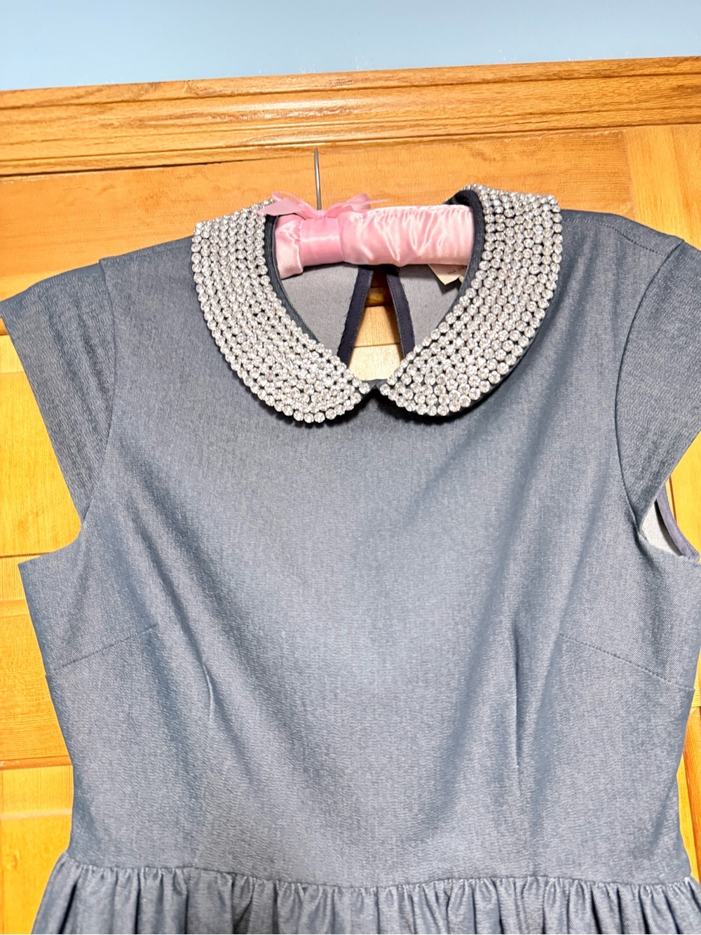 Kate Spade navy blue Kimberly rhinestone Peter Pan collar Dress size 6 - Picture 4 of 10